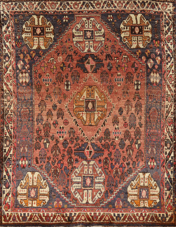 Tribal Geometric Shiraz Persian Rug 5x7