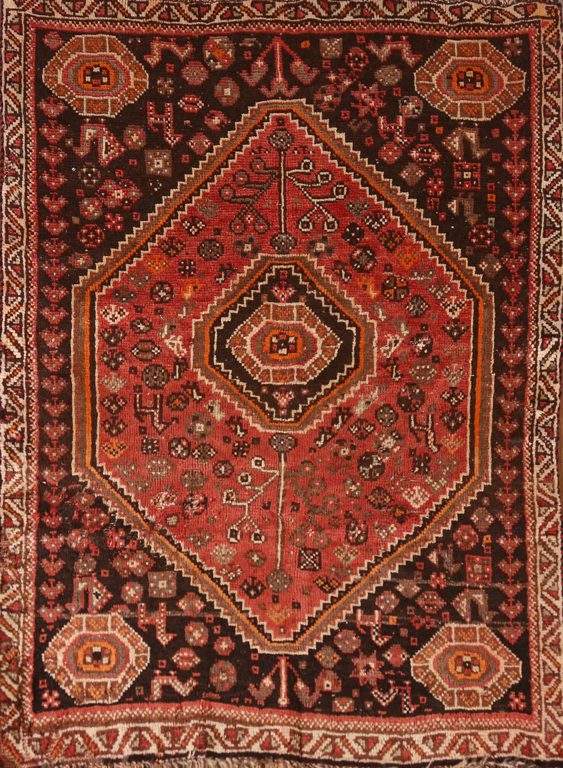 Tribal Geometric Qashqai Persian Rug 4x5