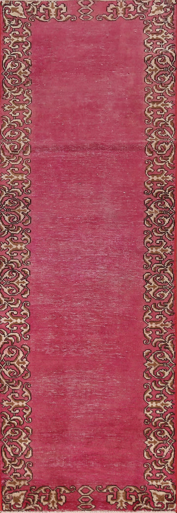 Fuchsia Pink Wool Tabriz Persian Runner Rug 2x9