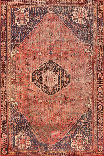 Pre-1900 Antique Shiraz Persian Area Rug 6x10