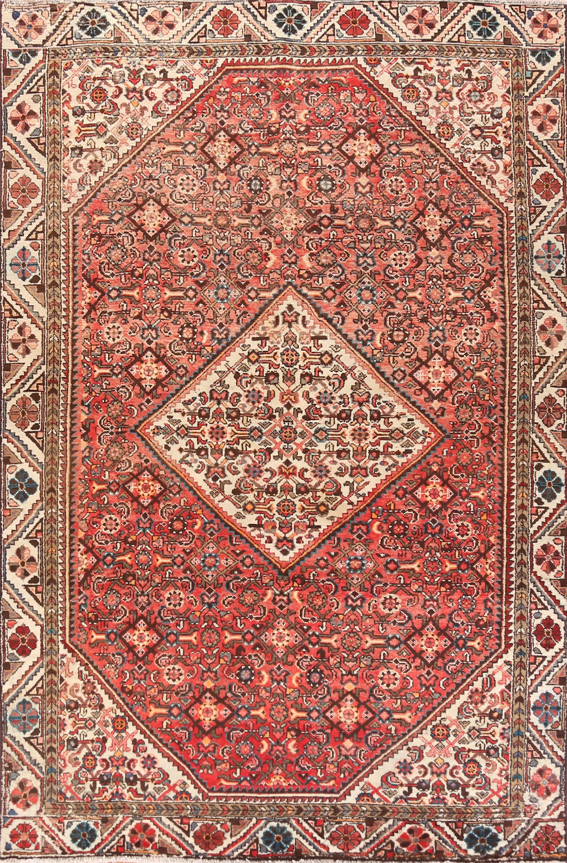 Geometric Hamedan Persian Area Rug 7x11