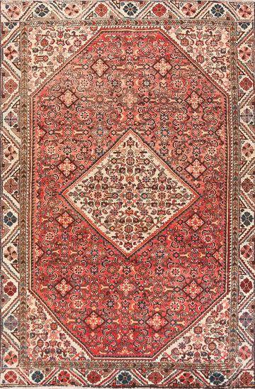 Geometric Hamedan Persian Area Rug 7x11