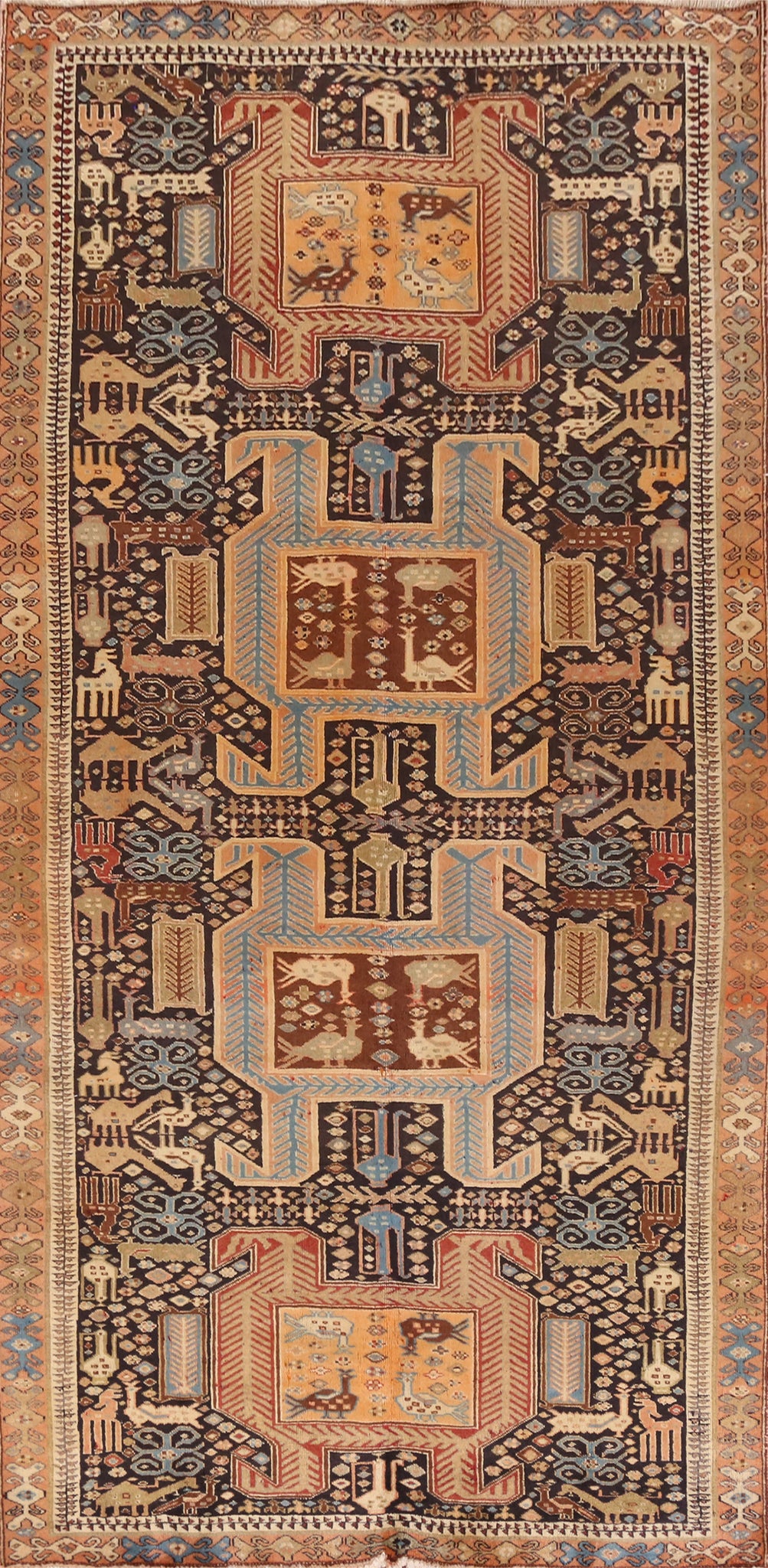 Tribal Geometric Meshkin Persian Area Rug 5x10