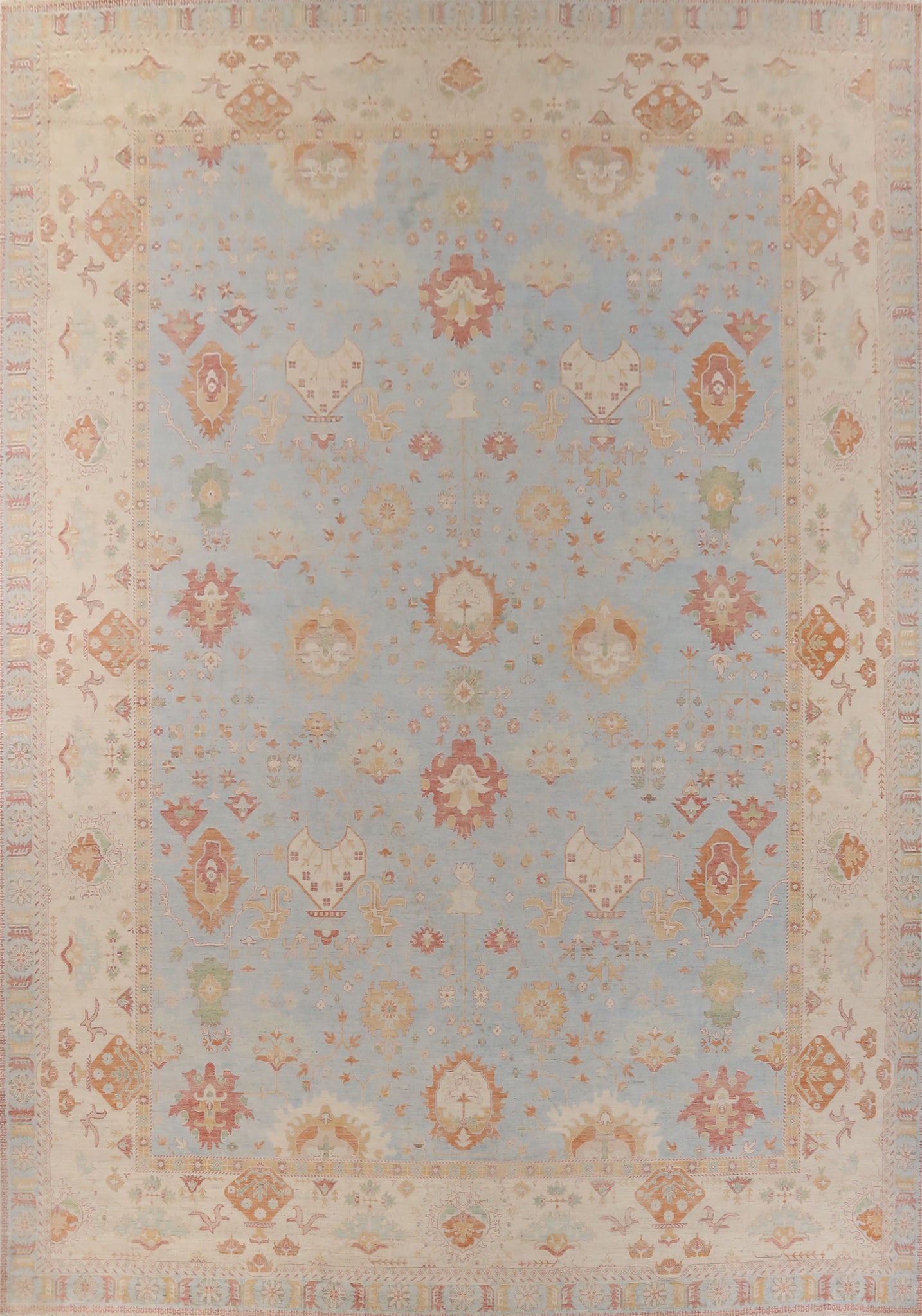 Light Blue Vegetable Dye Sultanabad Persian Large Rug 18x24