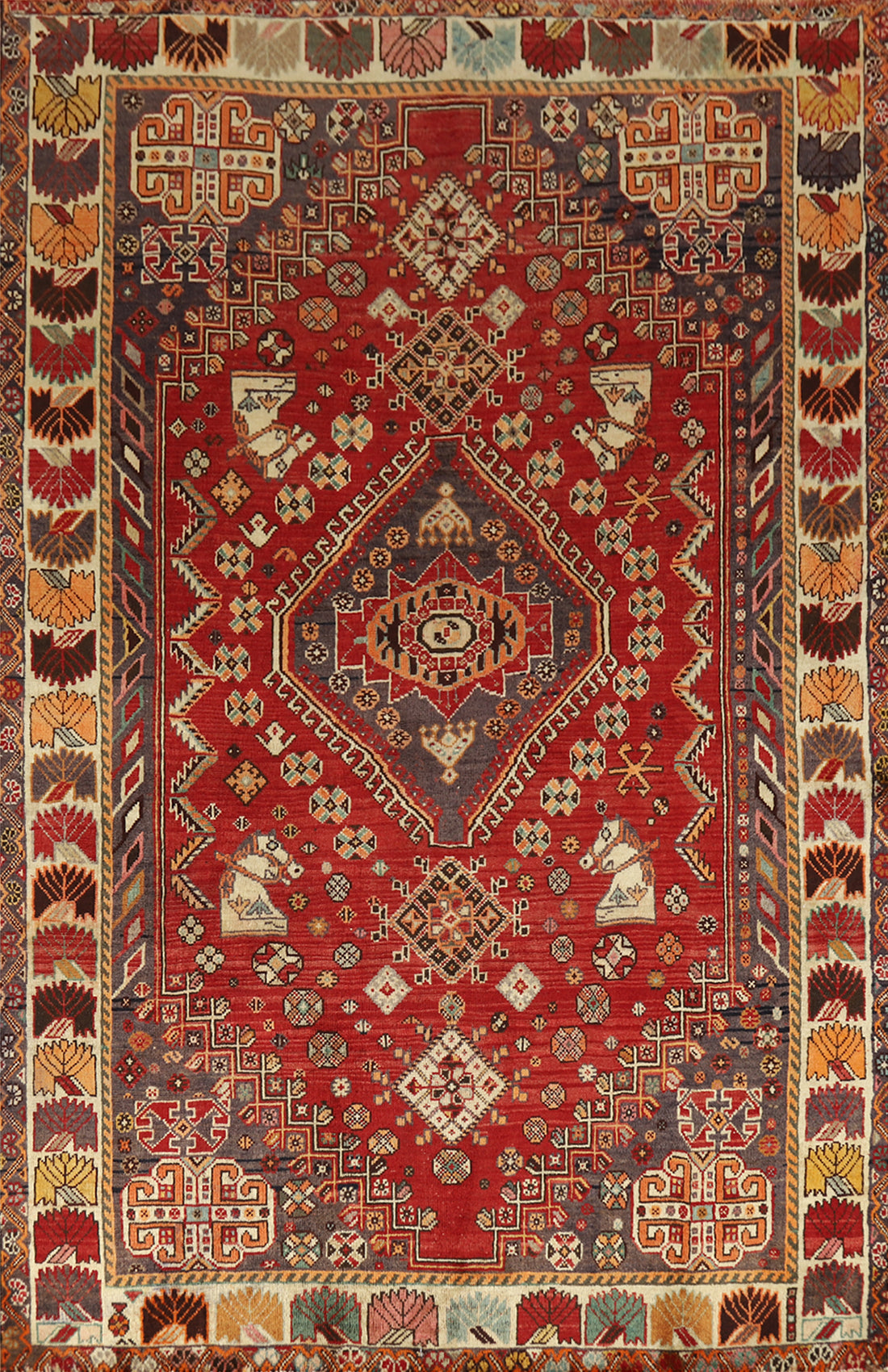 Tribal Geometric Shiraz Persian Rug 4x6