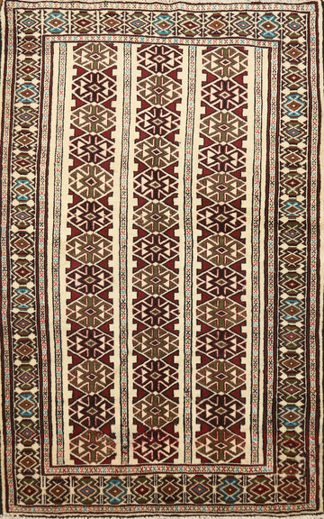 All-Over Geometric Turkoman Persian Rug 3x5