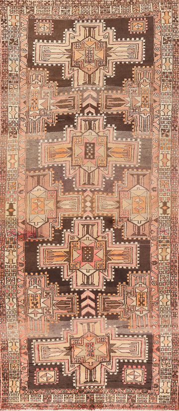 Geometric Meshkin Persian Runner Rug 4x10