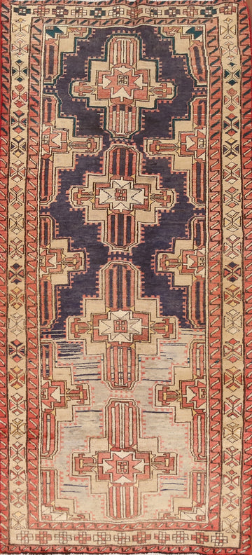 Geometric Meshkin Persian Runner Rug 4x10