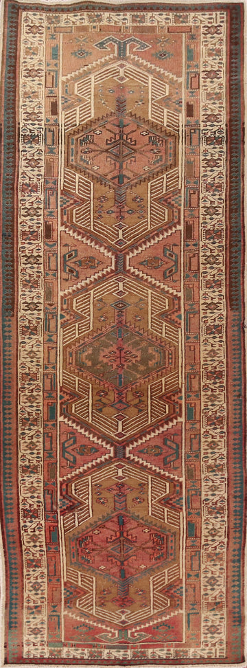 Geometric Hamedan Persian Runner Rug 3x10