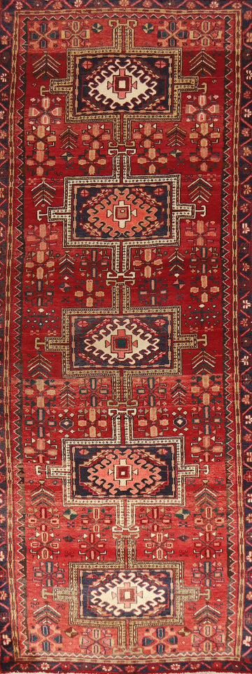 Geometric Heriz Persian Runner Rug 3x10