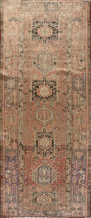 Tribal Geometric Gharajeh Persian Runner Rug 3x10