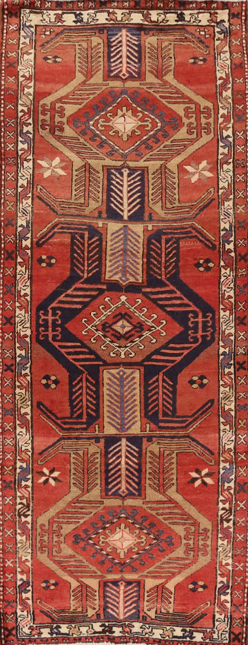 Geometric Heriz Persian Runner Rug 3x9