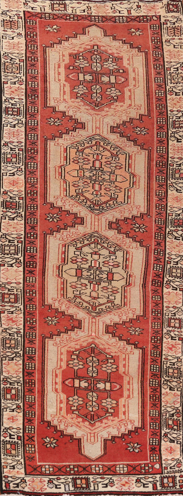 Vintage Wool Ardebil Persian Runner Rug 3x9