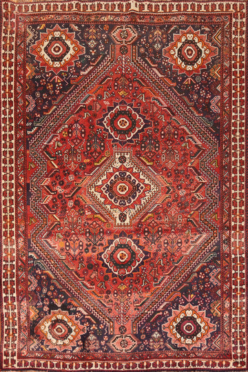 Tribal Wool Shiraz Persian Rug 5x7