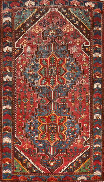 Vegetable Dye Wool Bakhtiari Persian Area Rug 5x10