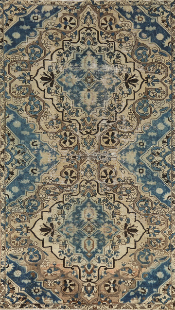 Distressed Wool Bakhtiari Persian Area Rug 5x9