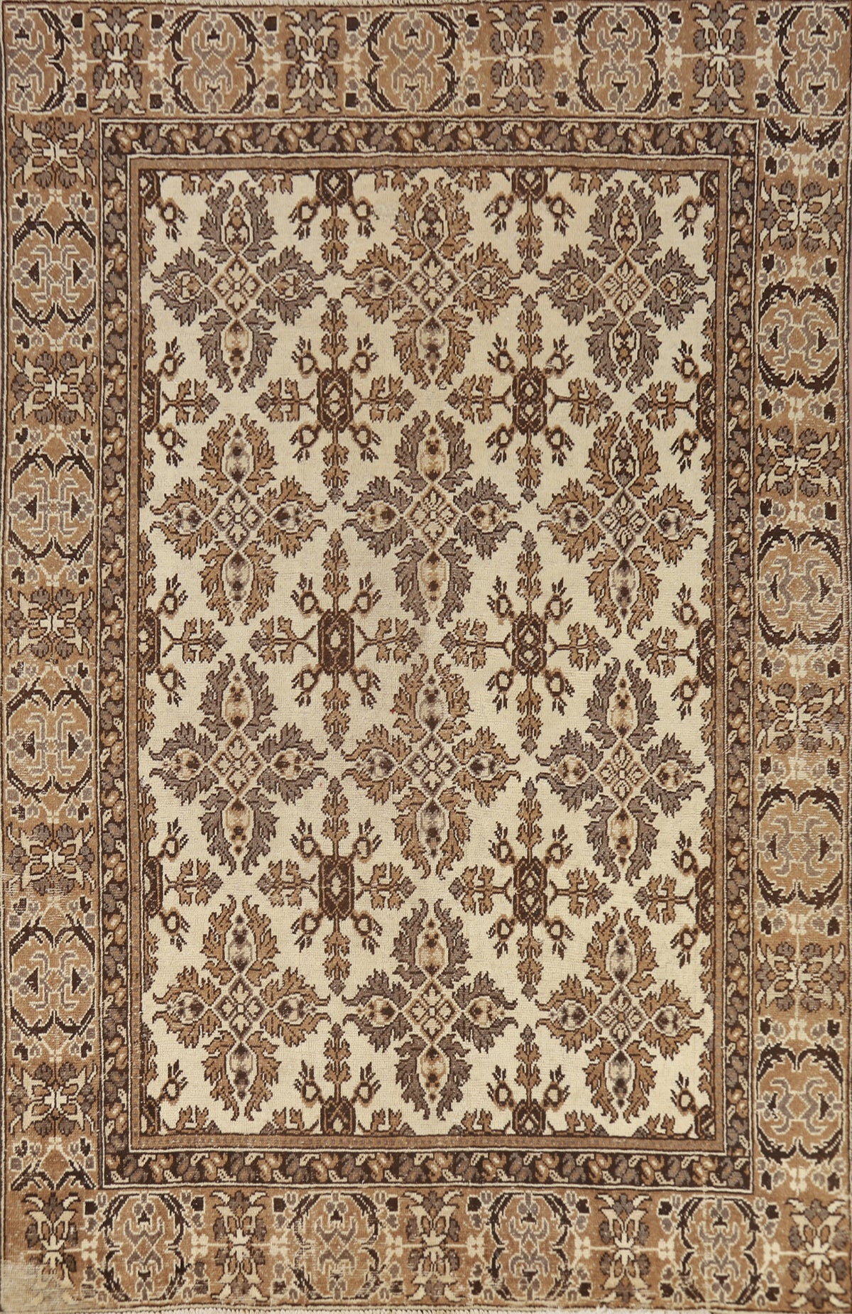 Distressed Wool Ferdos Persian Area Rug 6x9