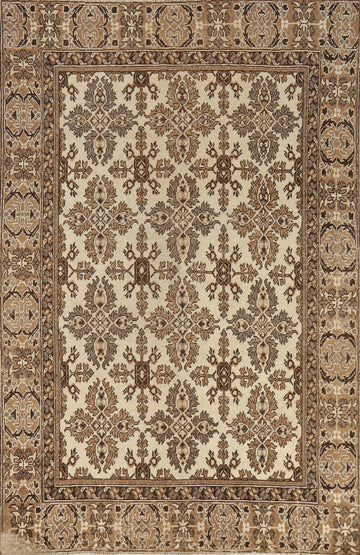 Distressed Wool Ferdos Persian Area Rug 6x9