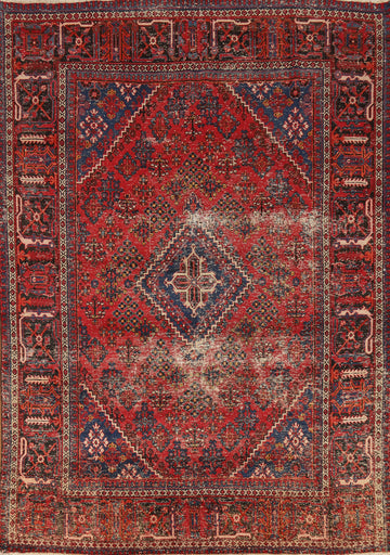 Antique Wool Medallion Joshaghan Persian Area Rug 7x10