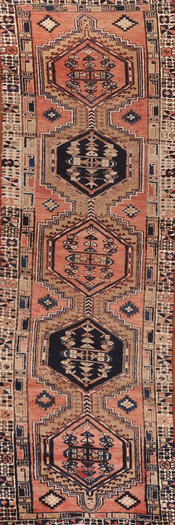 Vintage Wool Ardebil Persian Runner Rug 3x11