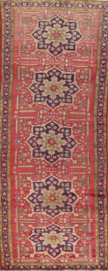 Handmade Pink Tabriz Persian Runner Rug 4x12