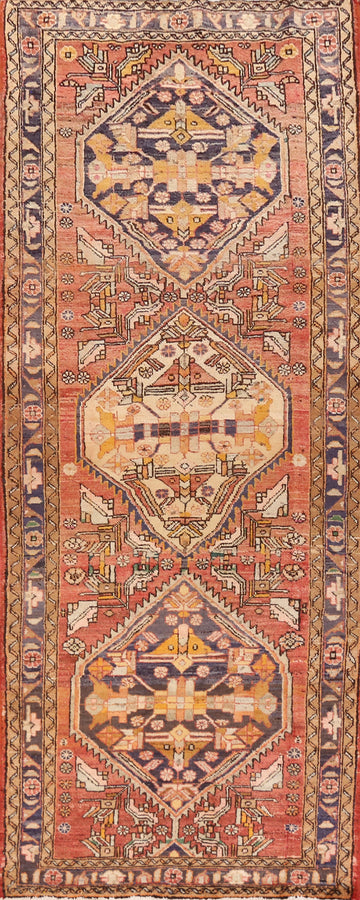 Handmade Wool Ardebil Persian Runner Rug 4x11