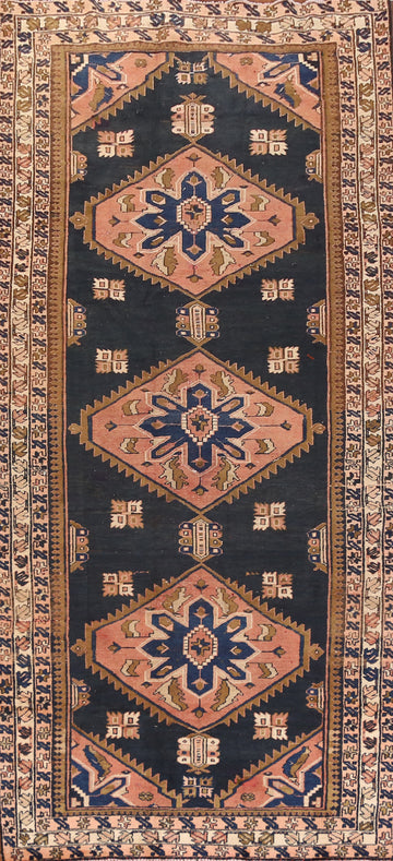 Antique Wool Hamedan Persian Runner Rug 4x11