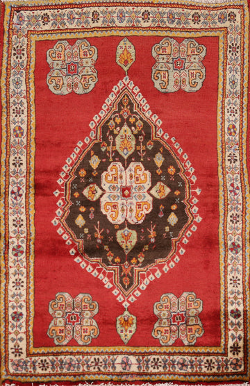 Medallion Wool Abadeh Persian Rug 3x4