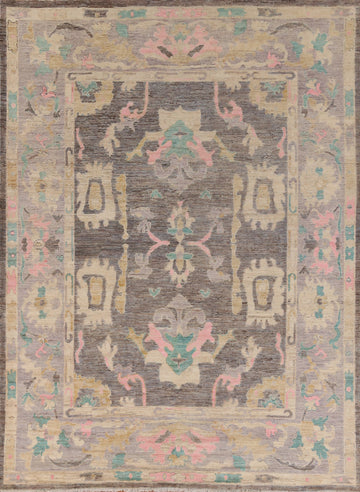 Vegetable Dye Wool Oushak Turkish Area Rug 9x12