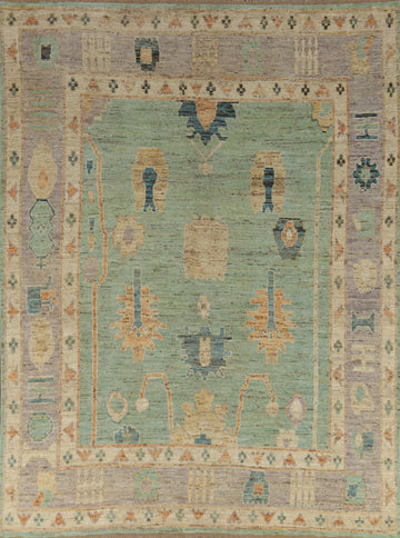 Handmade Green Oushak Turkish Area Rug 8x10