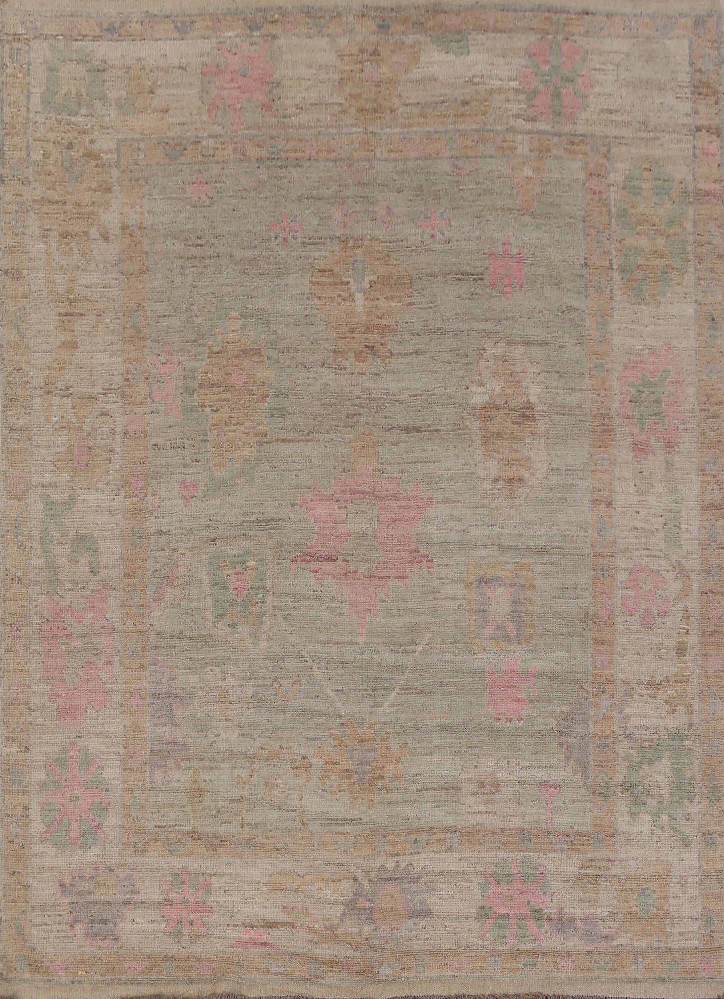 Handmade Green Oushak Turkish Area Rug 8x10