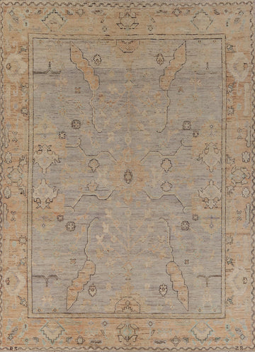 Vegetable Dye Wool Oushak Turkish Area Rug 9x12