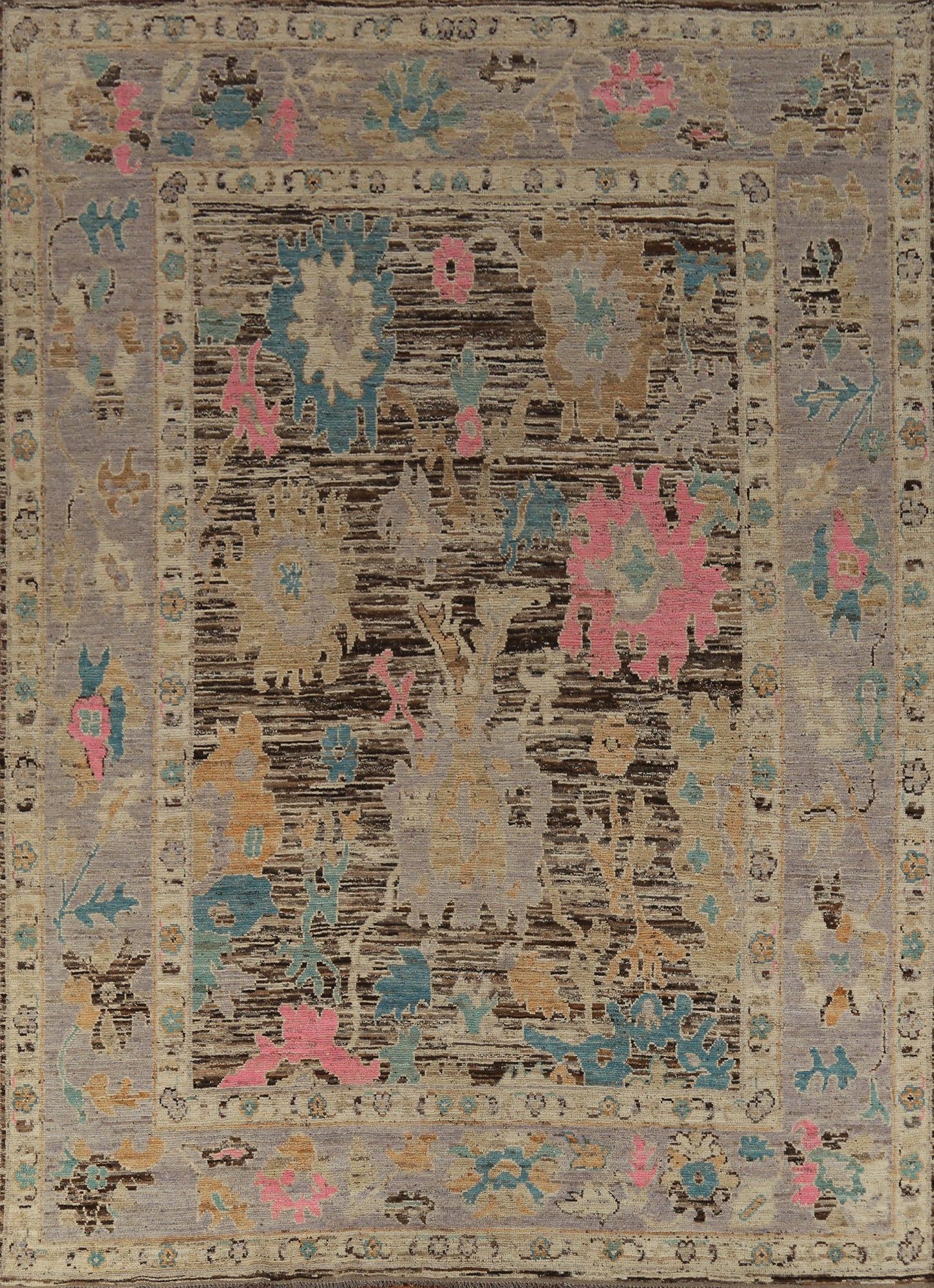 Vegetable Dye Oushak Turkish Area Rug 9x12