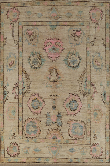 Vegetable Dye Oushak Turkish Area Rug 7x10