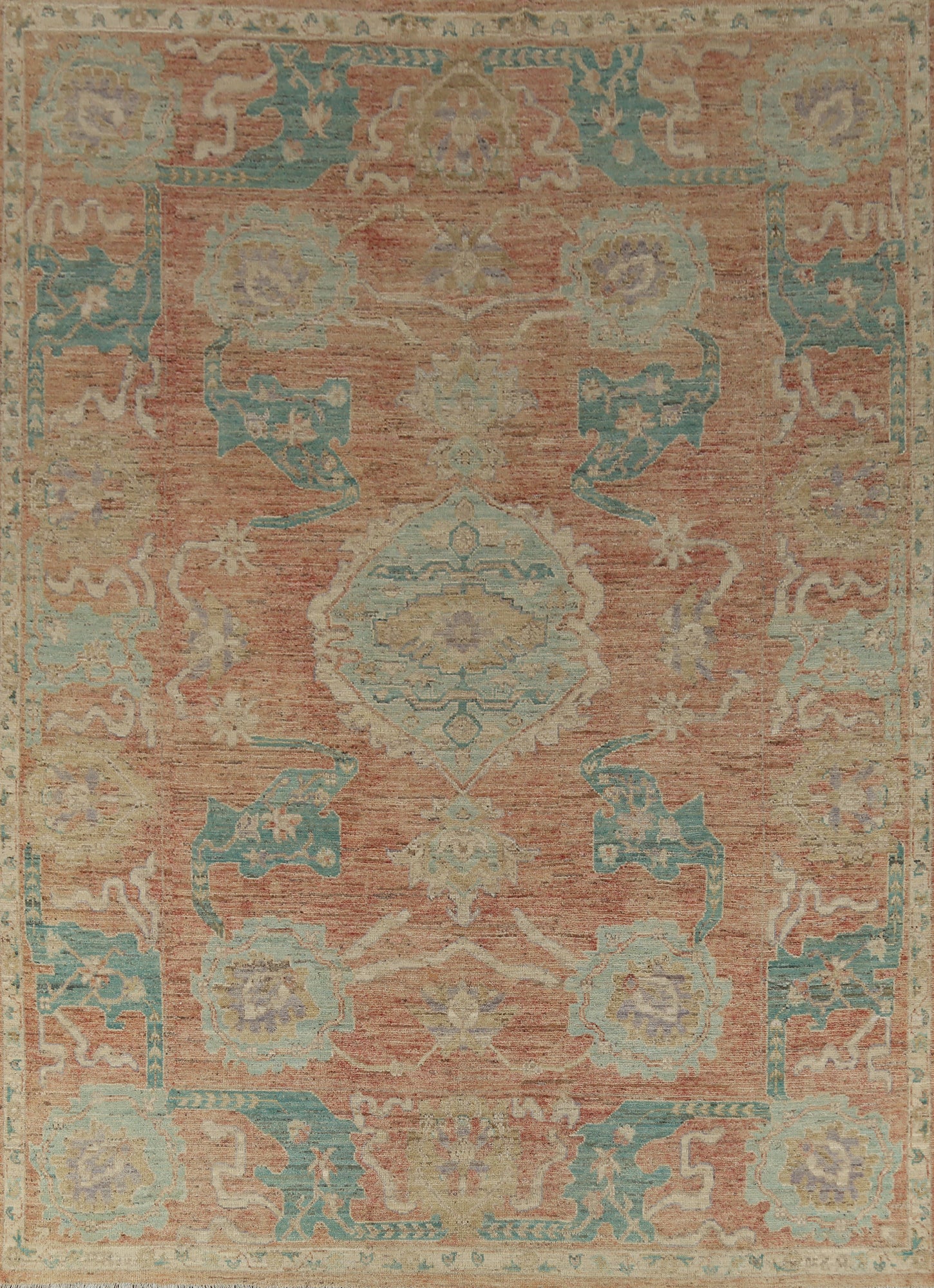 Vegetable Dye Oushak Turkish Area Rug 9x12