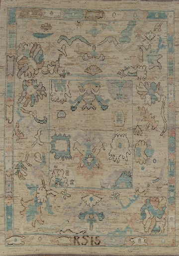 Vegetable Dye Oushak Turkish Area Rug 7x10