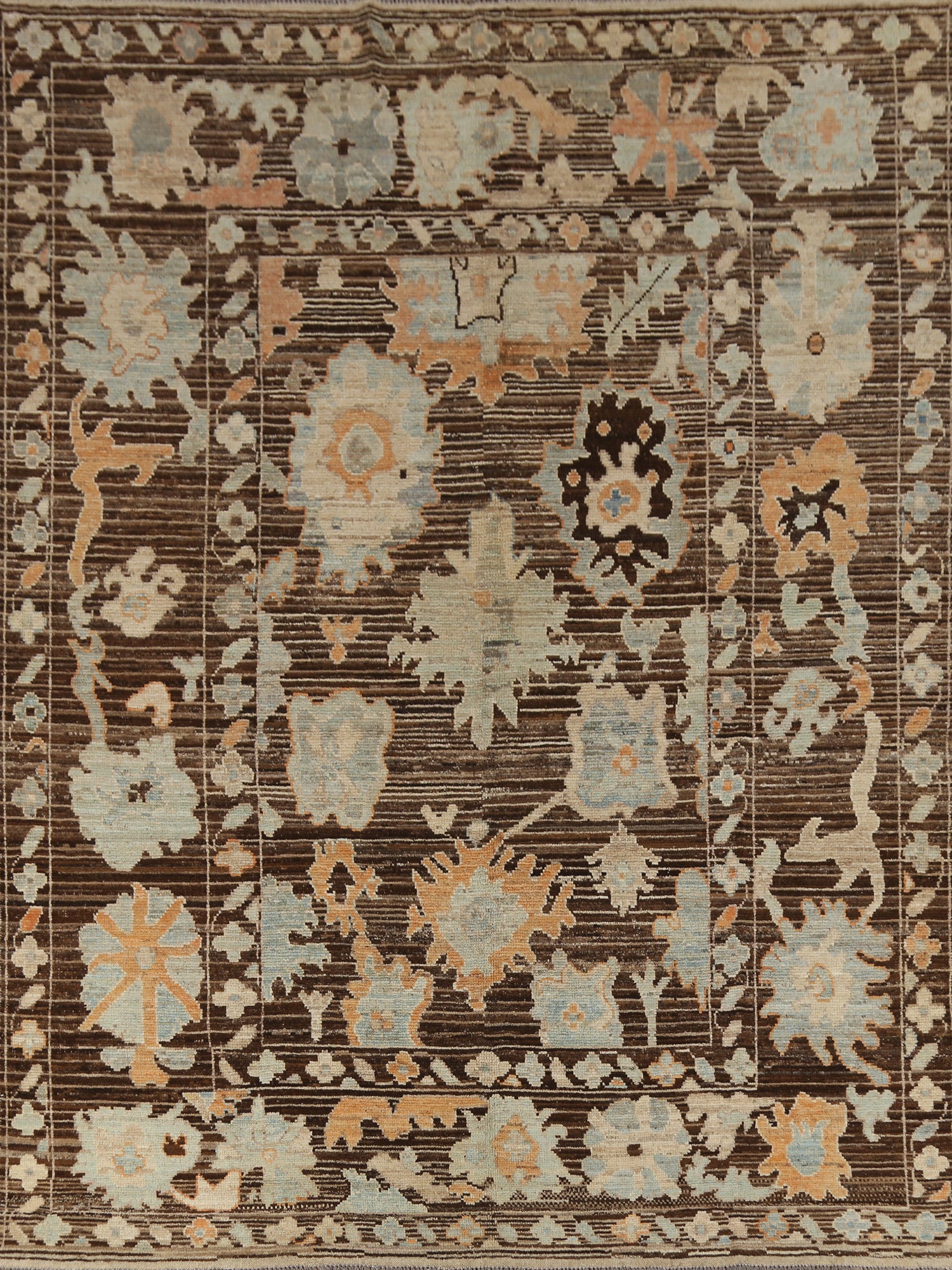 All-Over Brown Oushak Vegetable Dye Area Rug 8x10
