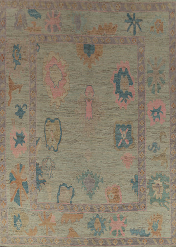 Vegetable Dye Oushak Turkish Large Rug 10x14