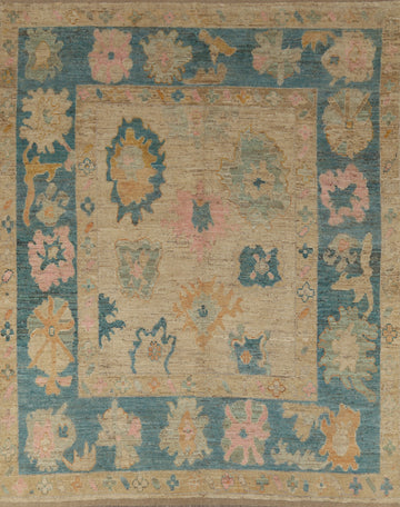 Vegetable Dye Oushak Turkish Area Rug 8x10