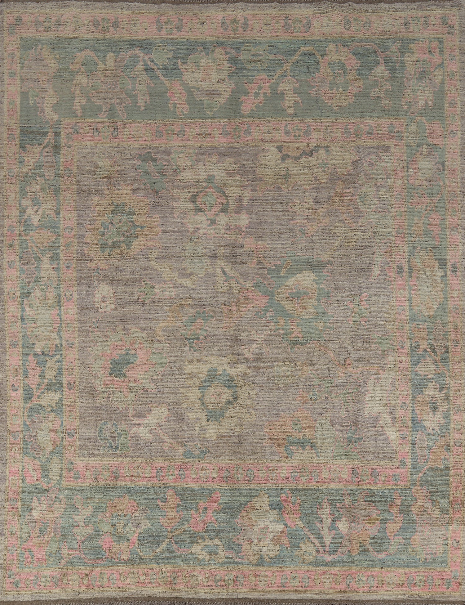 Vegetable Dye Purple Oushak Turkish Area Rug 8x10