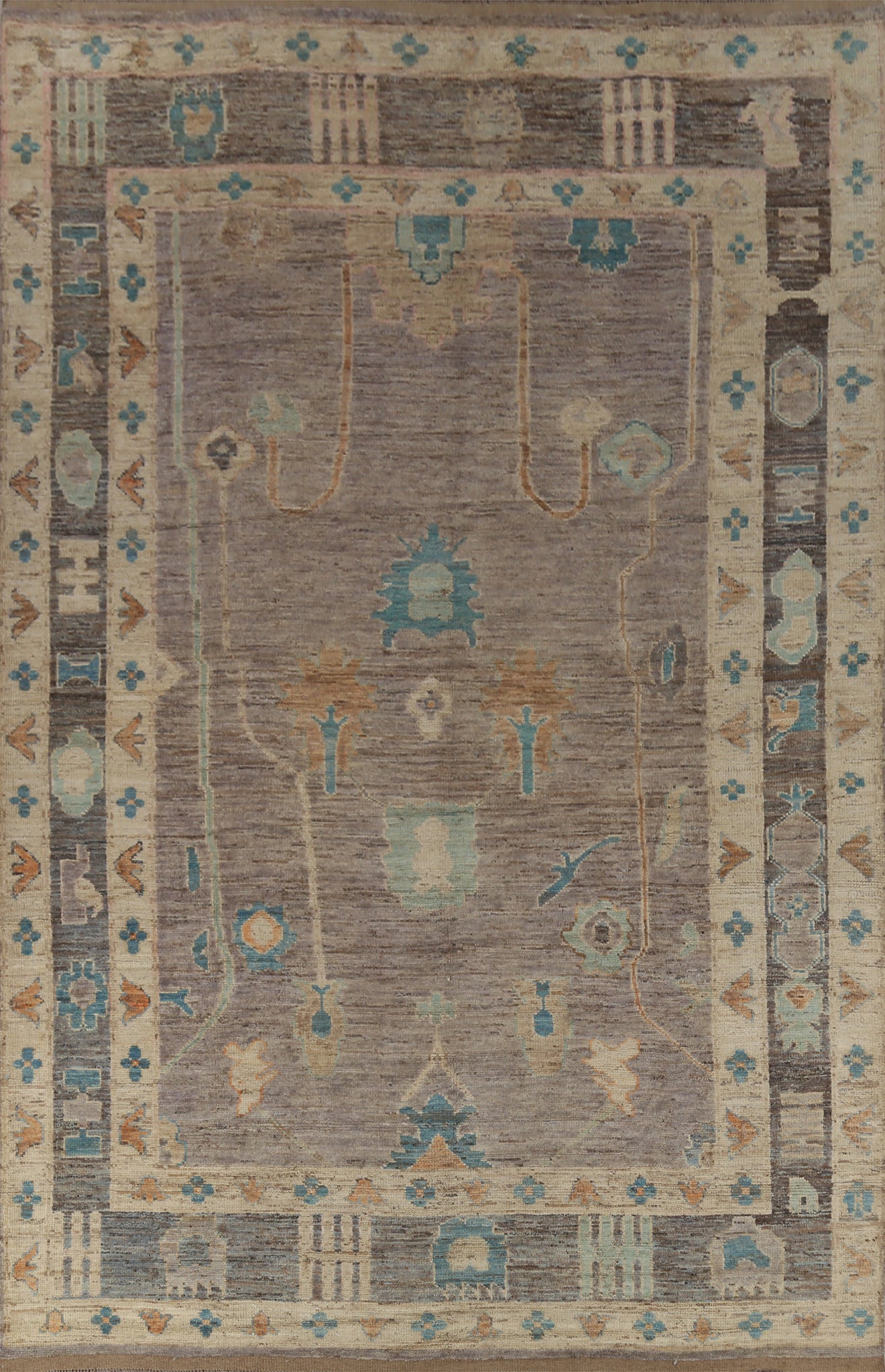 Earth Tone Wool Oushak Turkish Large Rug 10x14