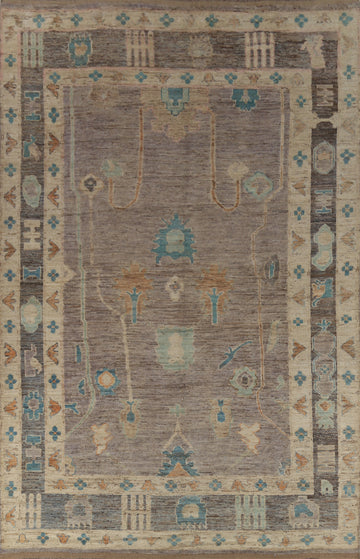 Earth Tone Wool Oushak Turkish Large Rug 10x14