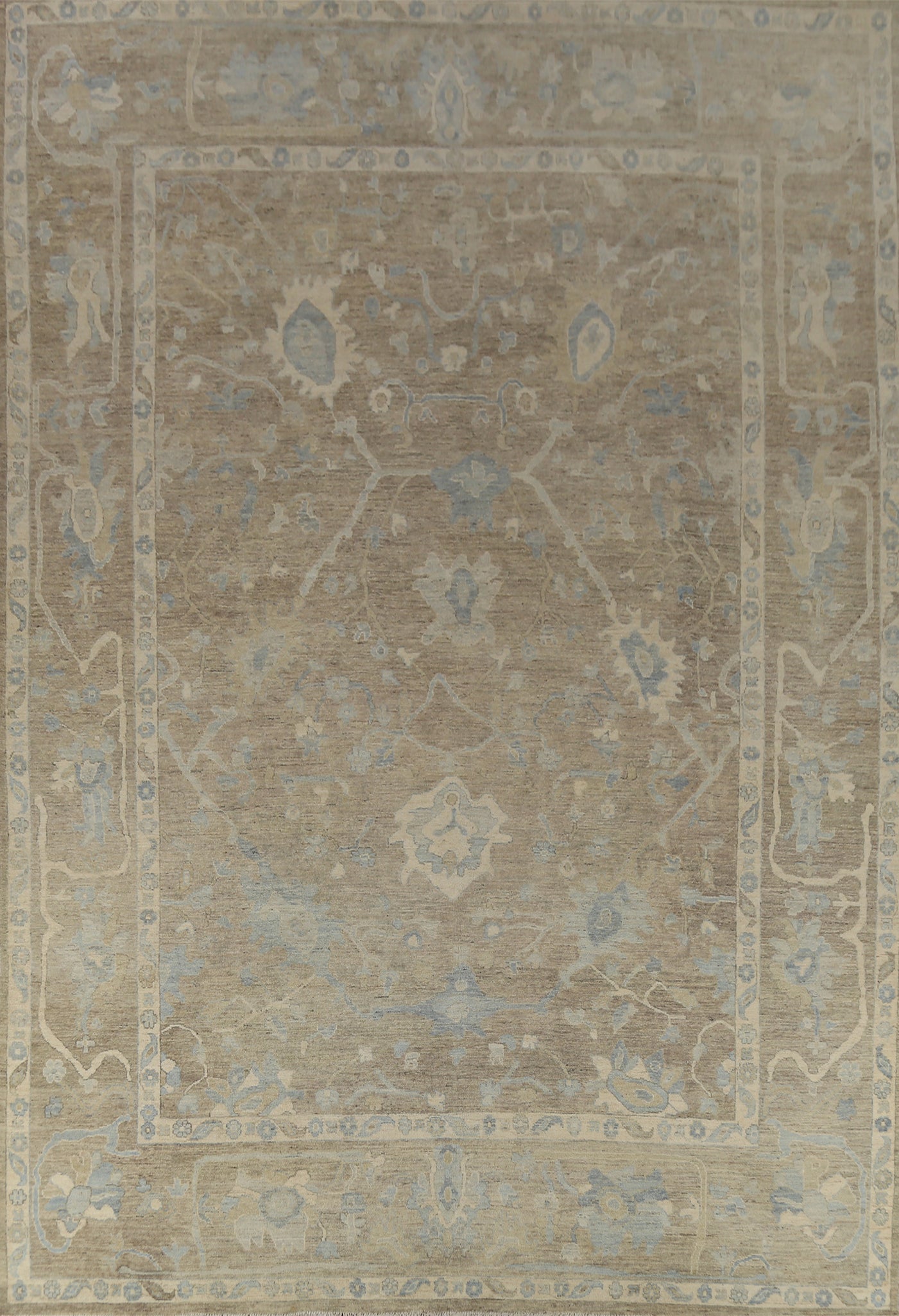 Earth Tone Wool Oushak Vegetable Dye Area Rug 10x13