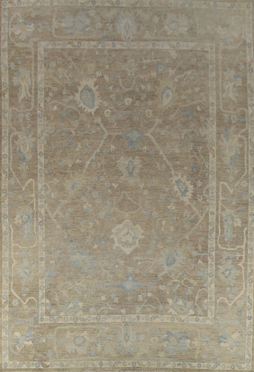 Earth Tone Wool Oushak Vegetable Dye Area Rug 10x13