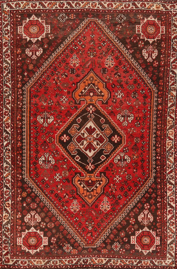 Tribal Geometric Qashqai Persian Area Rug 5x8