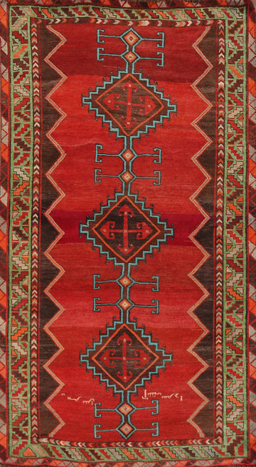 Geometric Red Shiraz Persian Area Rug 5x9