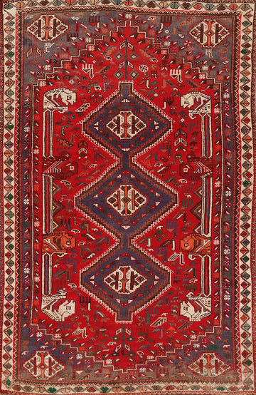 Tribal Geometric Shiraz Persian Area Rug 5x8