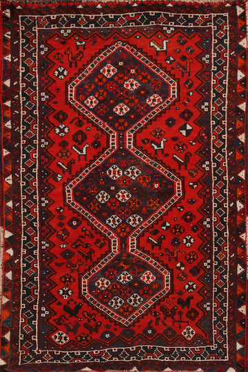 Tribal Geometric Shiraz Persian Rug 4x6