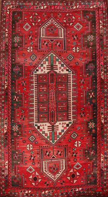 Geometric Wool Qashqai Persian Area Rug 5x9