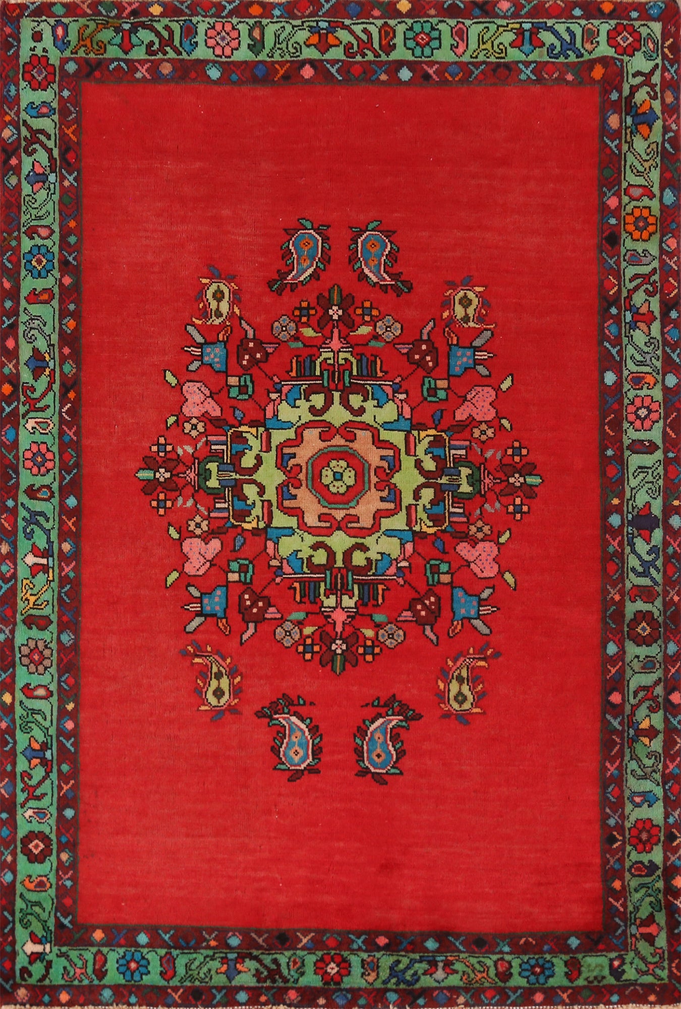 Medallion Wool Shiraz Persian Rug 4x6